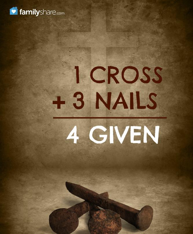 1 Cross + 3 nails = 4 given